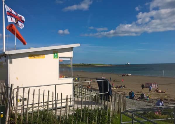 Cranfield Beach in Co Down where a man was rescued after being swept to sea on an inflatable lilo