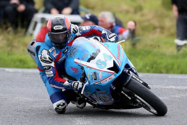 Gavin Lupton pictured at the Lindsay Hairpin at Dundrod.