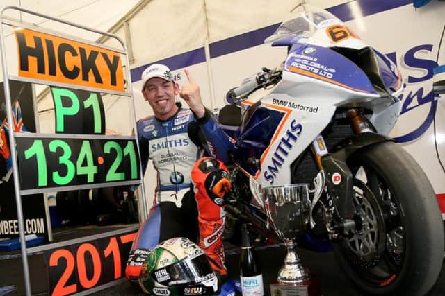 Smiths BMW rider Peter Hickman raised the lap record at Dundrod to 134.210mph.
