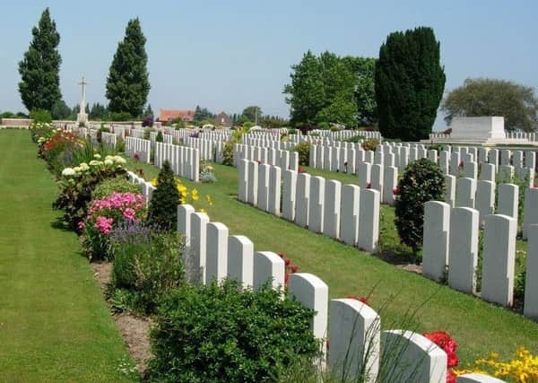 The new Irish Farm Cemetery near Ypres in Belgium, where many of the Irish dead from the Battle of Langemarck are buried