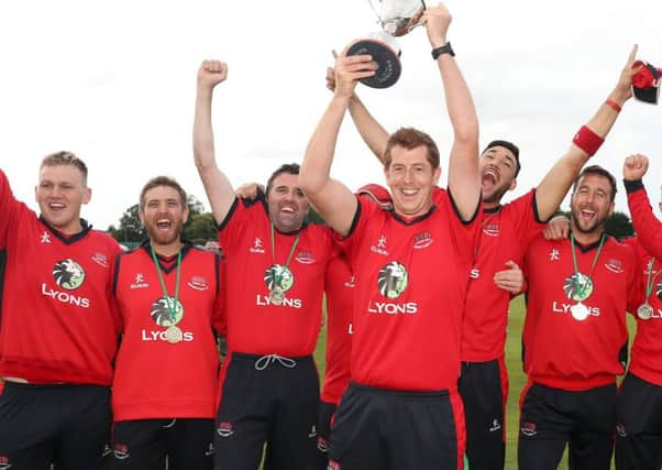 Waringstown celebrate winning the Ulster Cup