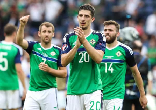 Niall McGinn (left) following an appearance for Northern Ireland at EURO 2016. Pic by PressEye.