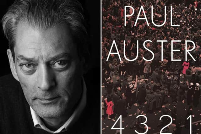 Undated handout photos issued by the Man Booker Prize of Paul Auster, with the cover of his book 4321, one of the shortlisted books for the Man Booker Prize 2017.