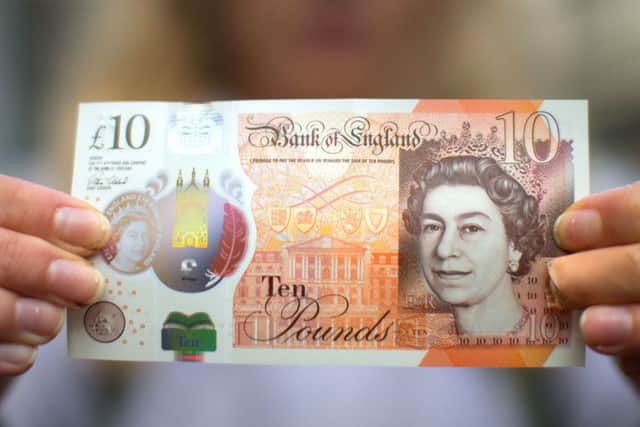 The new ten pound note, featuring Jane Austen. Pic: PA