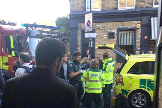 Emergency services attending an incident at Parsons Green station in west London amid reports of an explosion. Photo: PA