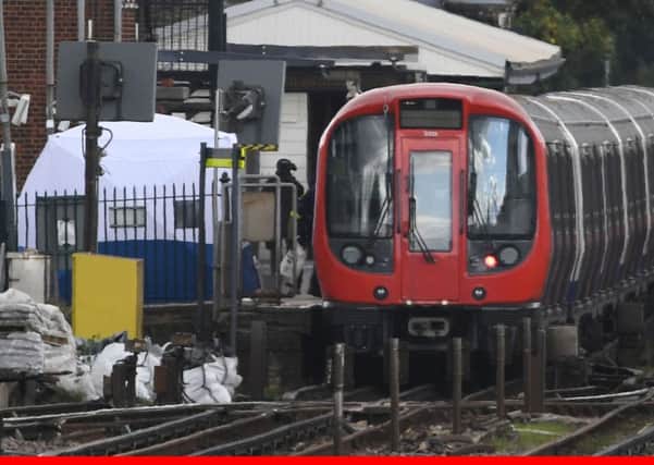A forensic tent on the platform at Parsons Green station in west London after Scotland Yard declared a terrorist incident. Photo: Stefan Rousseau/PA Wire