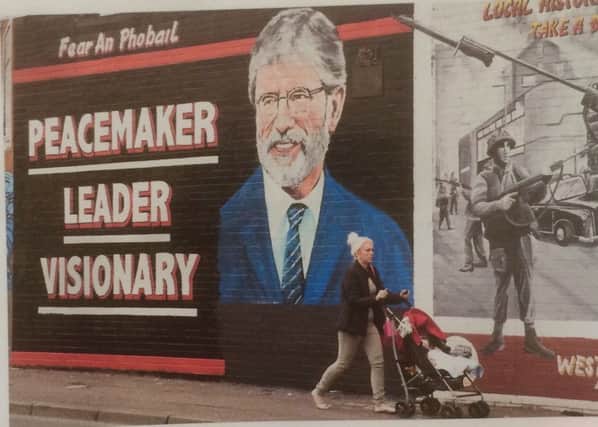 A mural of Gerry Adams in Belfast in 2014