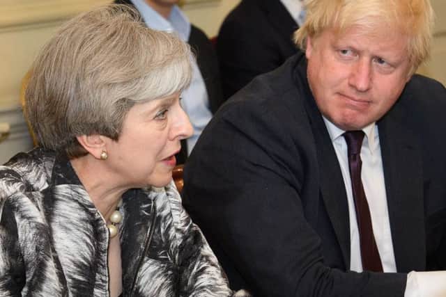 Theresa May with Boris Johnson