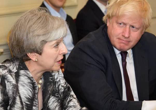 Theresa May with Boris Johnson
