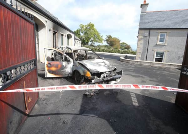Press Eye Belfast - Northern Ireland 11th September 2017

The scene on the Brustin Brae Road outside Larne in Co. Antrim where shots were fired at a property along with a vehicle being set on fire in the early hours of Monday morning. 

Picture by Jonathan Porter/PressEye.com