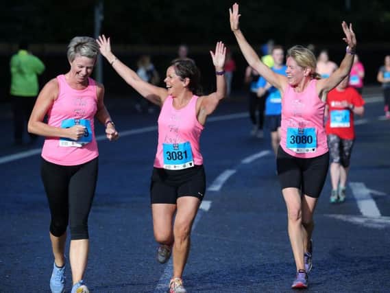 Deep River Rock Belfast City Half Marathon took place across the city with over 3,500 runners taking part. 
Runners make their way along Ormeau Embankment.