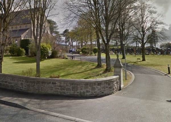 The entrance to the Catholic Church in Dungiven. Image taken from Google StreetView
