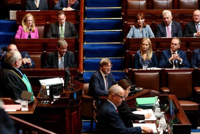 Guy Verhofstadt, addressing a Special Meeting of three Oireachtas Committee in the Dail chamber in Dublin
