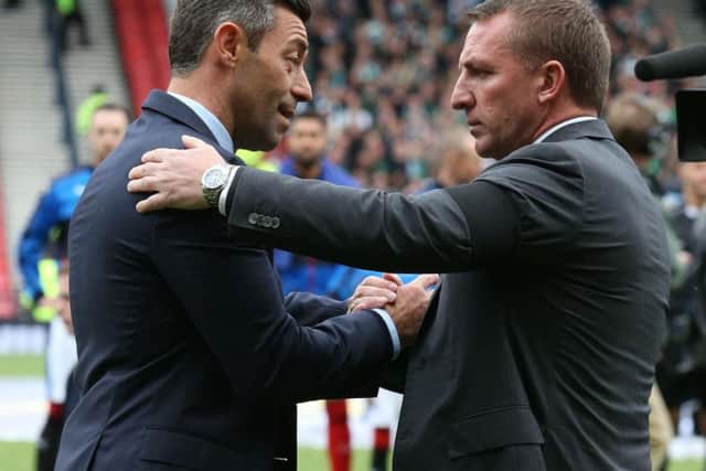 Rangers manager Pedro Caixinha and Celtic boss Brendan Rodgers