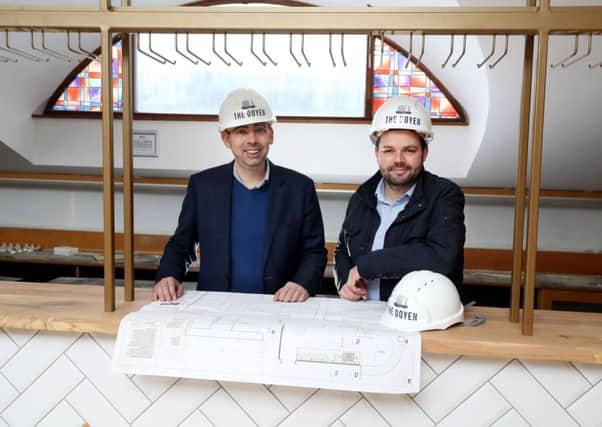 Patrick Hunt and Andrew Rylands from Wine Inns pictured on the site of the former Kings Head on the Lisburn Road. which will reopen as The Doyen on September 28.