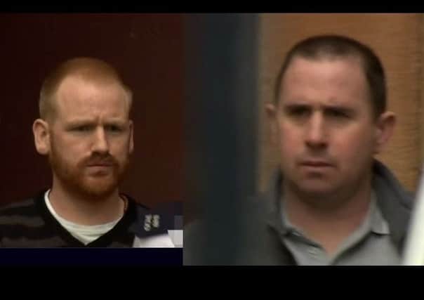 Brian Walsh (left) and Darren Poleon were both convicted of explosives and terror offences after a bomb was found at Waterfoot Hotel, Londonderry