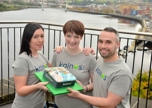 Kainos Group plc is celebrating the fifth anniversary of its Londonderry base with the announcement that 15 high value jobs will be created.

Pictured L-R are Kainos employees Melanie Hutton, Data Consultant, Lisa Gibney, Head of Operations for Kainos Worksmart and Steven McDevitt, HCM Consultant.