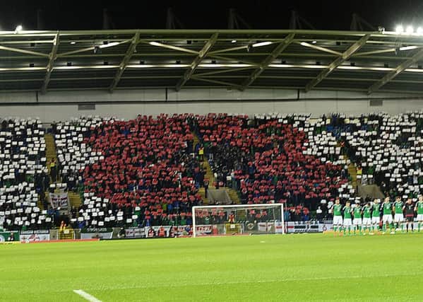 A display at Windsor Park for the Northern Ireland match against Azerbaijan in November last year