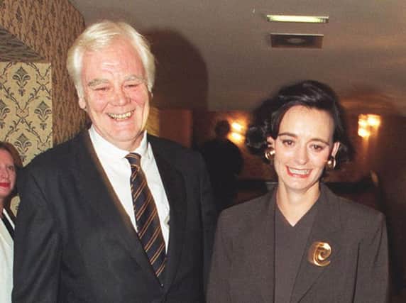 File photo dated 02/10/95 of Cherie Booth with her father Tony Booth. The actor and political campaigner, who starred in Till Death Us Do Part, has died, his family said in a statement.