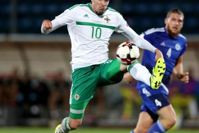 Lafferty in action for Northern Ireland