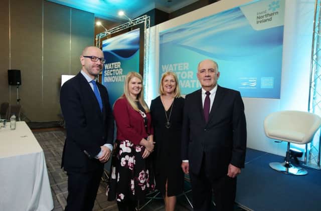 John Joyce from the Stockholm International Water Institute with Sara Venning, NI Water, Olive Hill, Invest NI, and Gerry Galvin, Irish Water