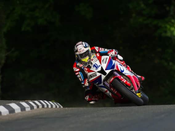 John McGuinness on the Jackson Racing Supersport machine during practice for the Isle of Man TT in 2016.