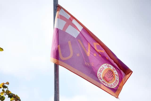 A flag flying near the Cantrell development