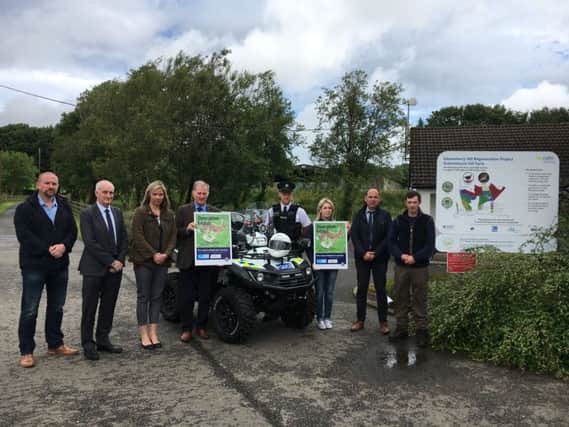 Representatives from NIEA, DAERA, PSNI, CAFRE, NIRSG, IGCT, Inspector Michael Simpson from Ballymena and PSNI Wildlife Liaison Officer, Emma Meredith, at the launch of Op Lepus.