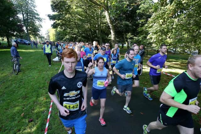Action from the start of the Bangor 10K, in association with George Best Belfast City Airport. It was a record-breaking year for the event as over 1,200 runners entered  over 65% more than last year.