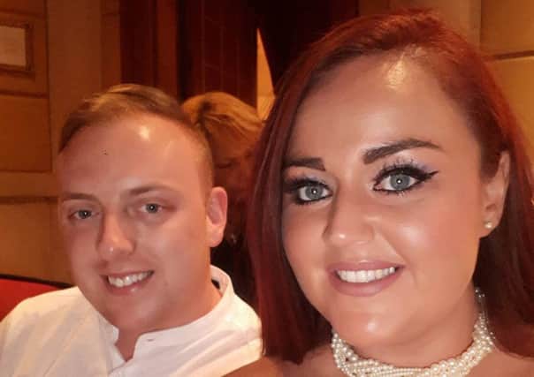 Belfast woman Frances McCullough with her friend Gary Muir enjoying a night out in Las Vegas prior to Sundays gun attack