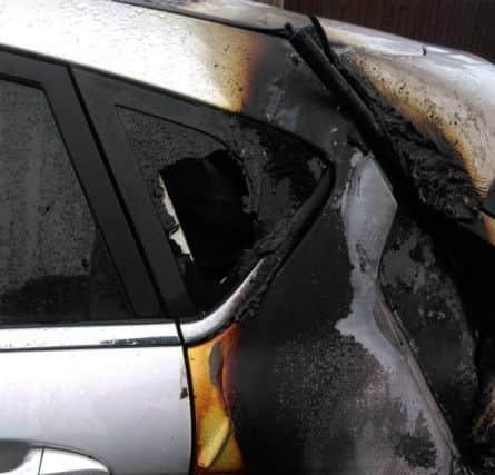 The rear section of the couple's Ford Fiesta car was extensively damaged.