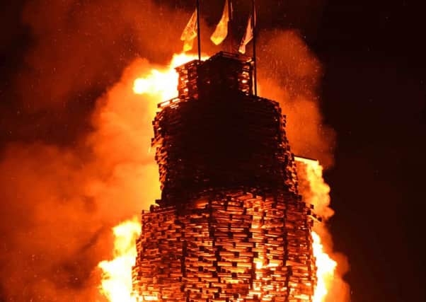 Image of an eleventh night bonfire by George Robb
