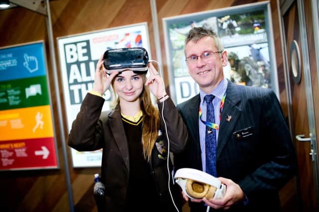 Virtual reality technology being demonstrated at last years Skills Northern Ireland exhibition
