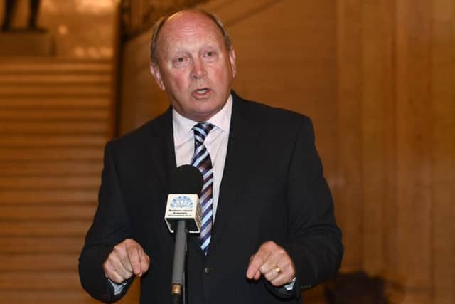 TUV Leader Jim Allister MLA QC speaks to the media at Stormont.
 Photo Colm Lenaghan/Pacemaker Press