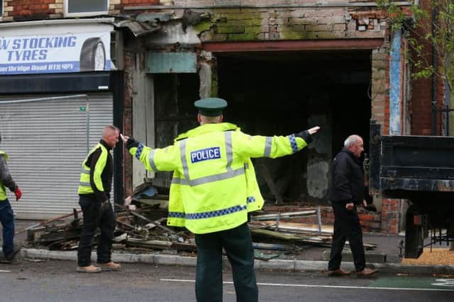 Significant damage was caused to this building in Belfast