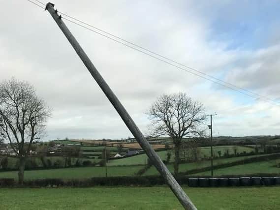 Picture from NIE of damage to pole