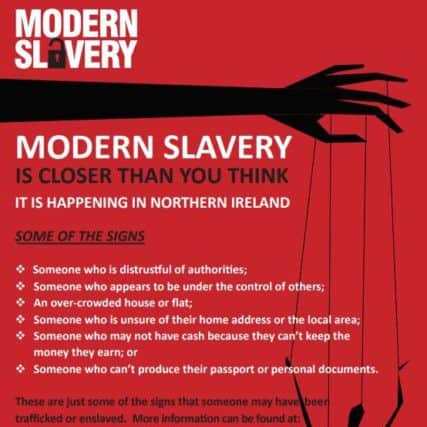A Department of Justice flyer raising awareness of the problem across NI