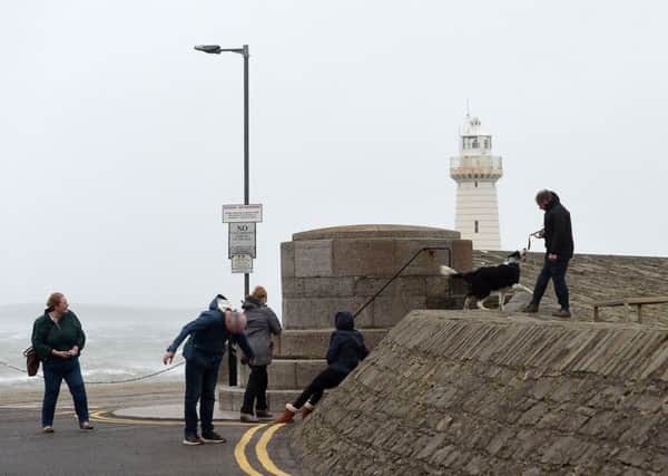 Heavy winds in Donaghadee as Storm Ophelia reached Northern Ireland on Monday. Photo Colm Lenaghan/Pacemaker Press