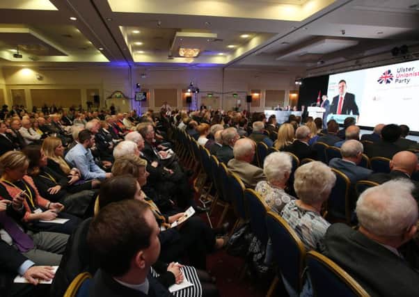 A section of the audience at Saturday's Ulster Unionist Party conference. 

Photo by Kelvin Boyes / Press Eye.