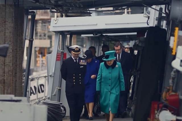 Queen visits Royal Navy frigate to celebrate its 20th anniversary