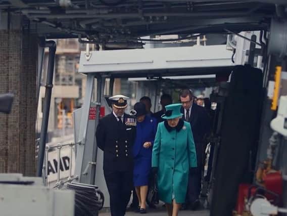 Queen visits Royal Navy frigate to celebrate its 20th anniversary