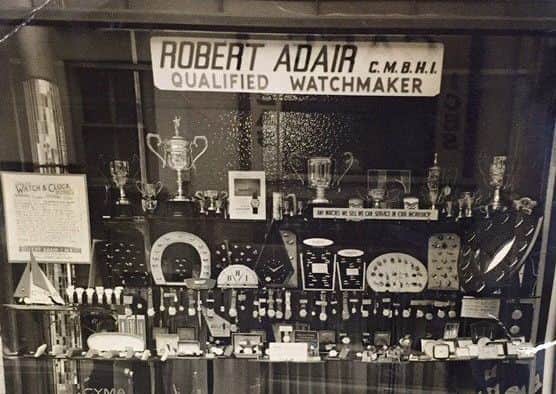 Robert Adair's first jeweller's shop at 12 Mill Street which opened 60 years ago.