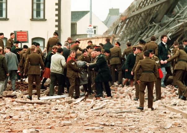 PACEMAKER PRESS INTL. BELFAST. Enniskillen Poppy Day massacre.