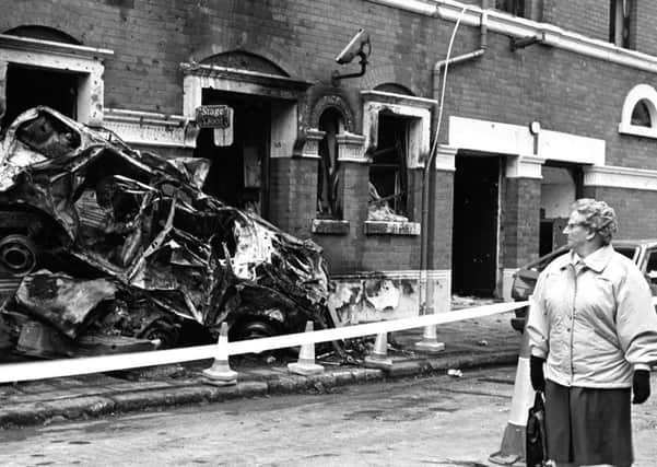 Aftermath of IRA bomb attack in Glengall Street, Belfast in 1991. PACEMAKER BELFAST ARCHIVE 91

1174/91
5.