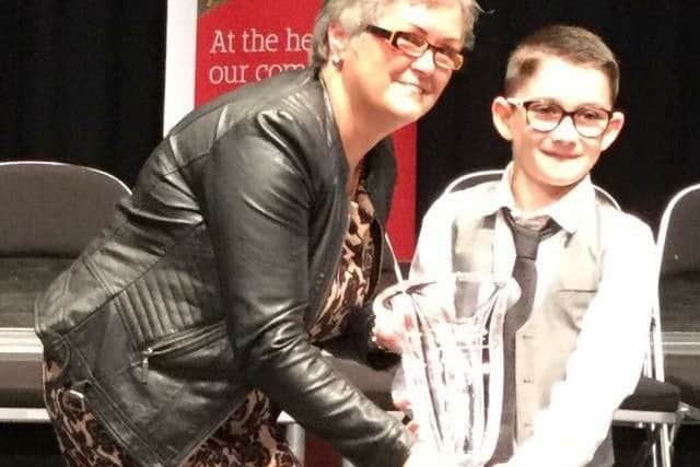 The budding young athlete was honoured at the Mid Ulster awards recently.