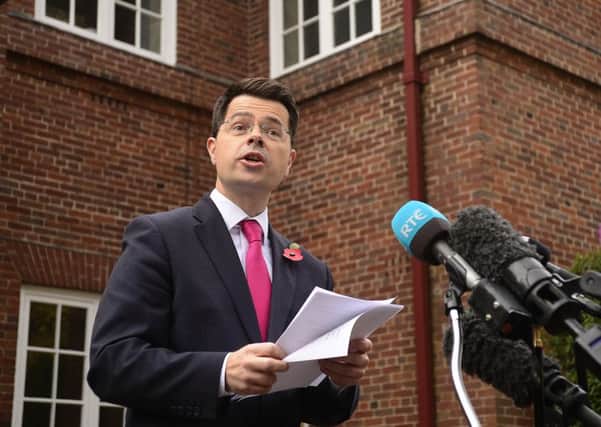 James Brokenshire speaking outside Stormont House yesterday. 
Picture: Arthur Allison/Pacemaker Press
