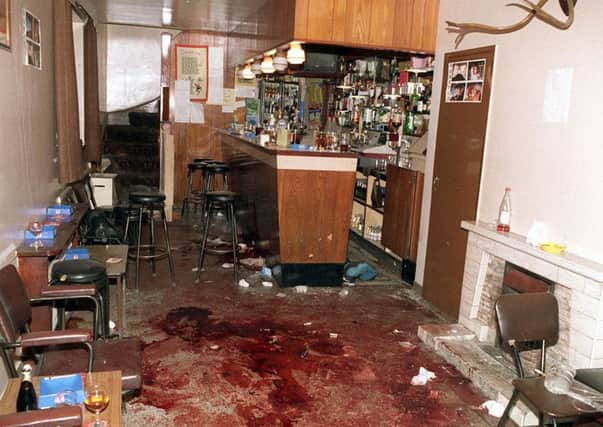The aftermath of the Loughinisland massacre at the Heights Bar in June 1994. Last year, a Police Ombudsman report found there to have been state 'collusion' with loyalists in the run-up to the massacre - though it also said security forces had not known about the planned massacre