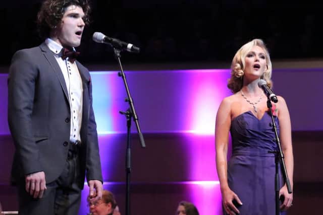 Home-grown stars of the big screen Jayne Wisener and Fra Fee, entertain the 2,000-strong audience, including His Royal Highness The Duke of Gloucester