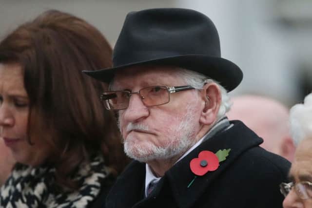 Jim Dixon, who was seriously injured in the Enniskillen bomb, at the ceremony