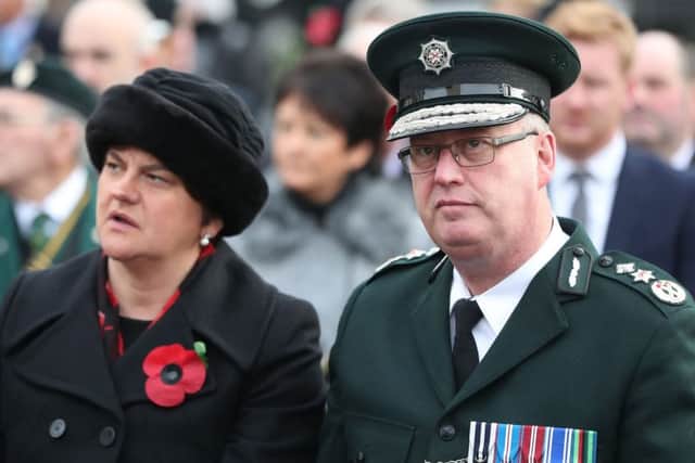 DUP leader  Arlene Foster with PSNI Chief Constable George Hamilton